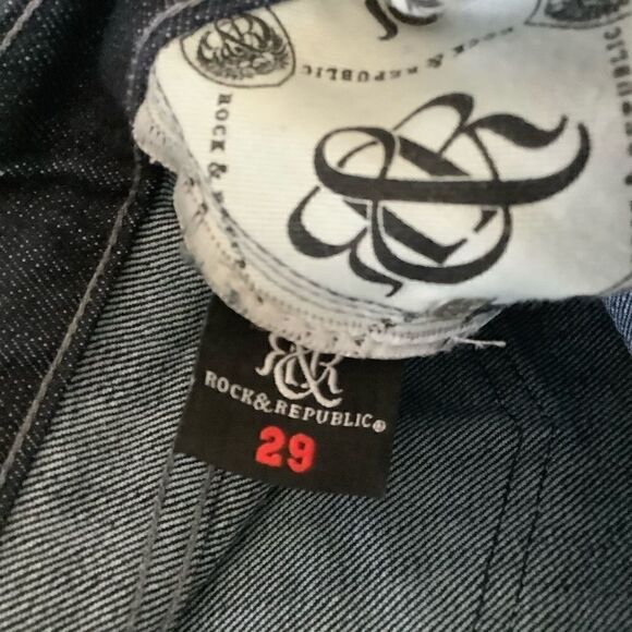 ROCK & REPUBLIC DARK WASH BOOTCUT JEANS SZ 29‎ - Picture 10 of 12